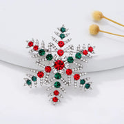 Christmas series jewelry brooch, retro full color diamond snowflake clothing,