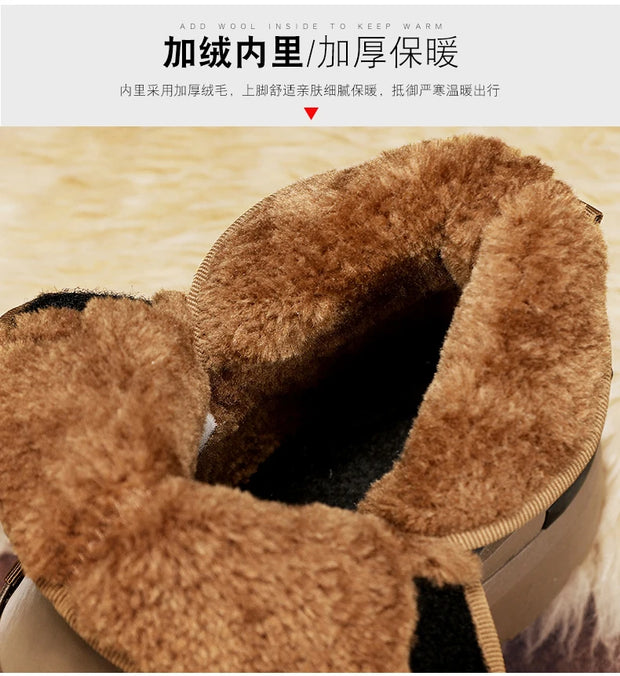 Winter Boots for Men Add Velvet Men's Sneakers Ankle Boots Soft and Comfortable Sports and Leisure Wear-resistant Non-Slip New