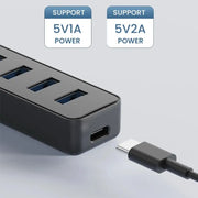 4 Port USB 3.0 Hub with Type C Port High Speed USB 3.0 Splitter Multifunctional Expansion Dock USB Power Adapter Splitter