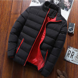 Men's winter jacket with stand collar, thick warm windbreaker coat
