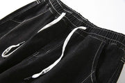 Jeans For Man Clothes Straight Baggy Wide Leg Casual Oversize Pants Vintage Korean Streetwear Tapered Embroidered Trousers