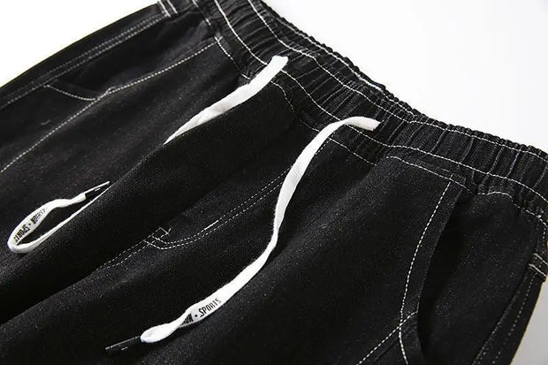 Jeans For Man Clothes Straight Baggy Wide Leg Casual Oversize Pants Vintage Korean Streetwear Tapered Embroidered Trousers