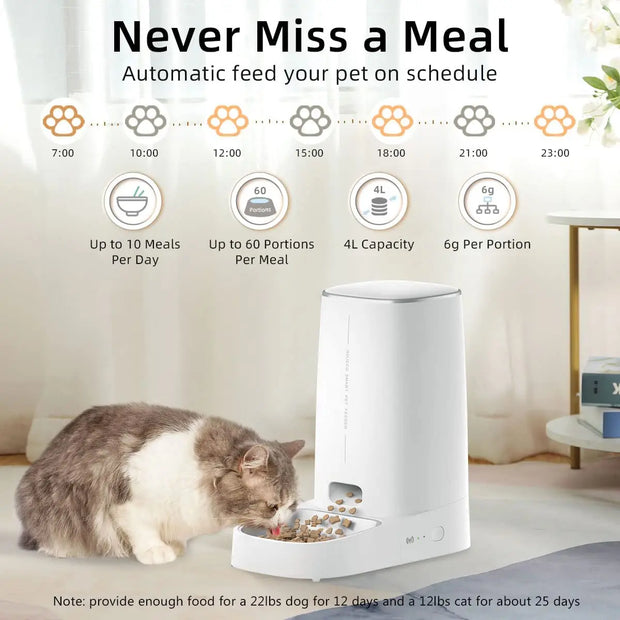 Smart WiFi Automatic Pet Food Dispenser