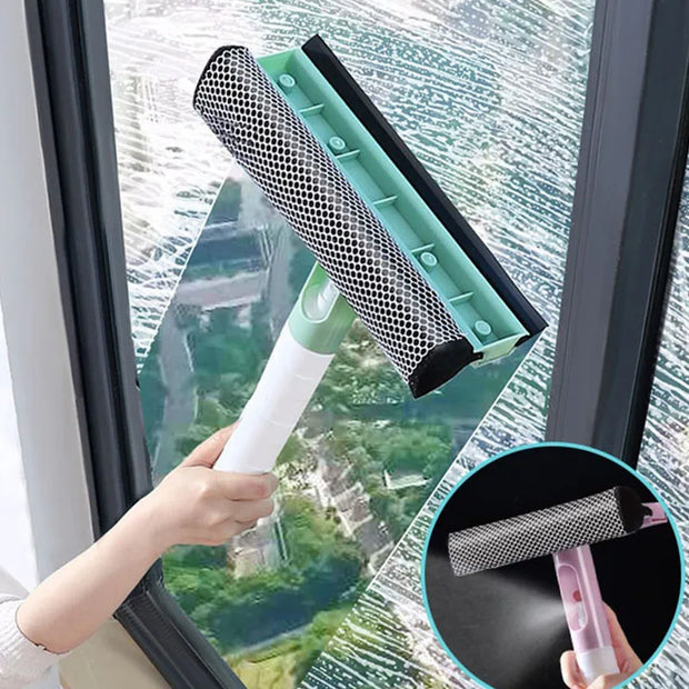 3 in 1 Spray Scrape Wipe Window Squeegee Glass Cleaner Window Wiper Scraper Cleaning Shower Squeegee for Household Cleaning Tool
