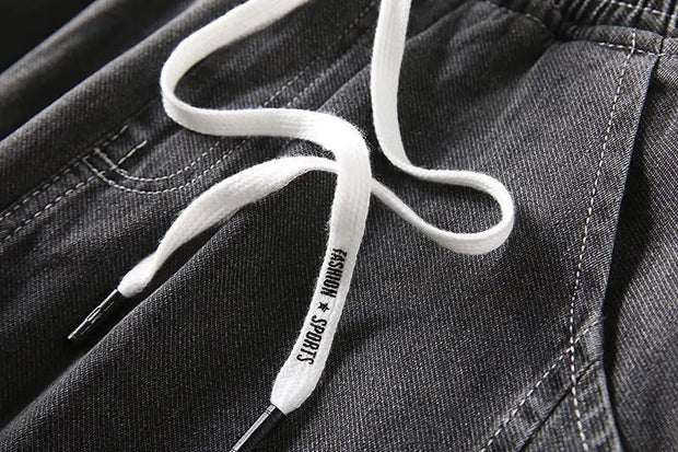 Jeans For Man Clothes Straight Baggy Wide Leg Casual Oversize Pants Vintage Korean Streetwear Tapered Embroidered Trousers