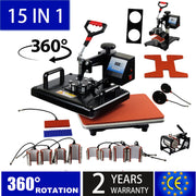 15 In 1 Heat Press Machine,Sublimation Printer/Heat Transfer Machine Pen Heat Press For Mug/Cap/T Shirt/Shoe/Bottle/Pen/Football