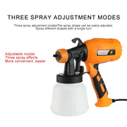 500W Portable Electric Spray Gun 900ml 300mm Household Paint Sprayer Flow Control Adjustable Nozzle for Furniture/Walls/Fences