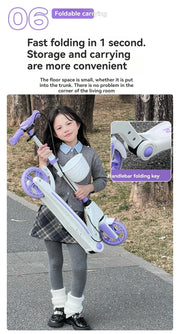 Teenagers and Kids Scooters Adult Two-Wheeled Collapsible City Campus Scooter 12 Scooter