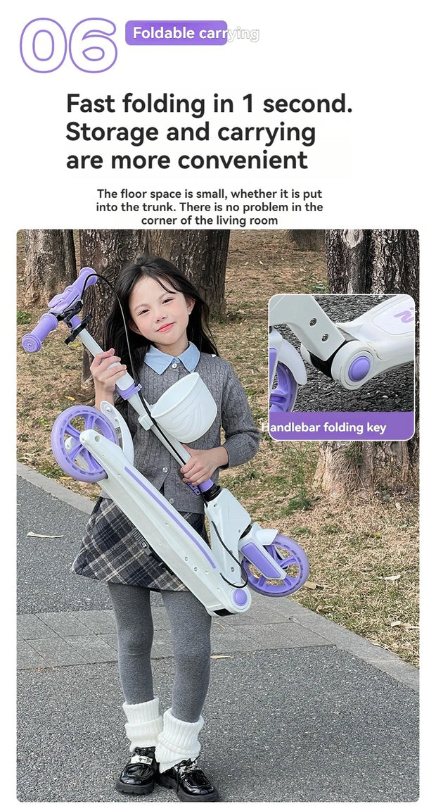Teenagers and Kids Scooters Adult Two-Wheeled Collapsible City Campus Scooter 12 Scooter