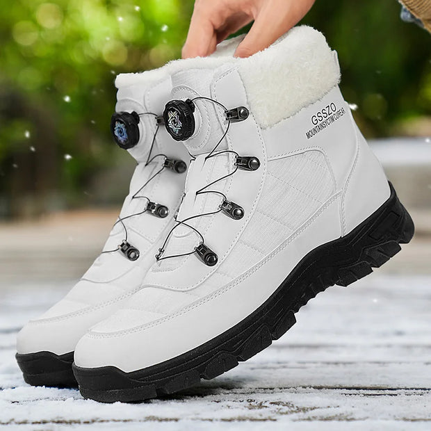 Winter Men Boots Outdoor Men Snow Boots High Top Cotton Boots with Fur Waterproof Non-slip Ankle Boots Lightweight Work Boots