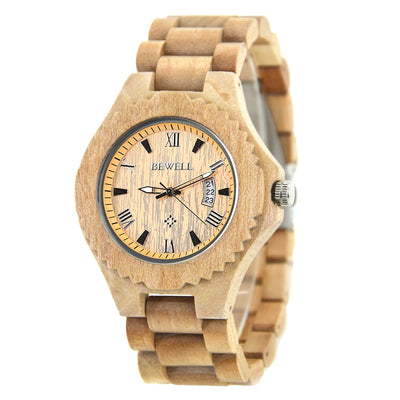 Wooden watch for men front view