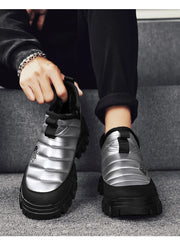 Winter Snow Boots, Men's Insulated Warm Cotton Boots, Anti-slip and Wear-resistant Hiking Shoes, Casual Outdoor Boots