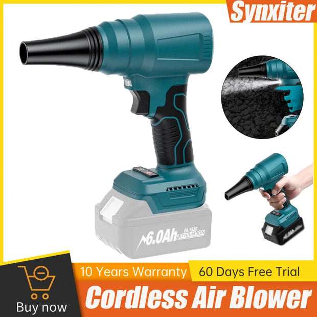 Cordless Electric Air Blower Turbo Jet Rechargeable Handheld Garden Leaf Blower Dust Blowing Tool For Makita 18V Battery