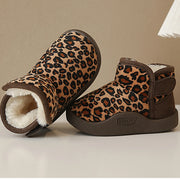 Winter Snow Boots For Children PU Leather Waterproof Kid's Plush Boots Thick Warm Cotton Shoes For Kids Boy's Girl's Warm Boots