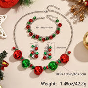 Sweet Necklace Christmas Bell Jewelry Set Earrings Jewelry Accessories Xmas Clavicle Chain Alloy Bracelet Gift
