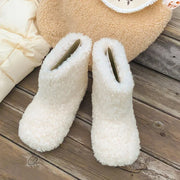 Winter Kids Thermal Boots Warm Girls Furry Hairy Ankle Boots Simple Fashion Children's Outdoor Snow Boots Non-slip Versatile