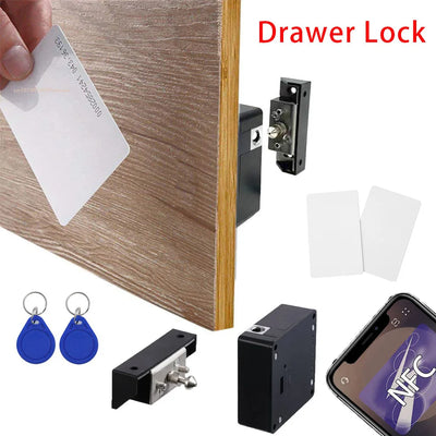 RFID Hidden Cabinet Lock RFID Cabinet Invisible Electronic Locks Unlock for Hidden Cabinet Wooden Chest Drawer Cupboard Toolbox