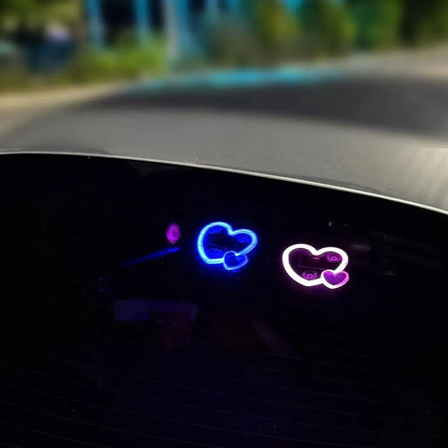 Solar Powered Car Neon Light – Heart-Shaped, Triangular Windows