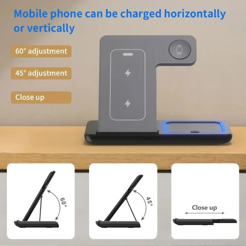 Foldable 3-in-1 Wireless Charging Station – for iPhone 17/16/15/14/13/12, iWatch & AirPods