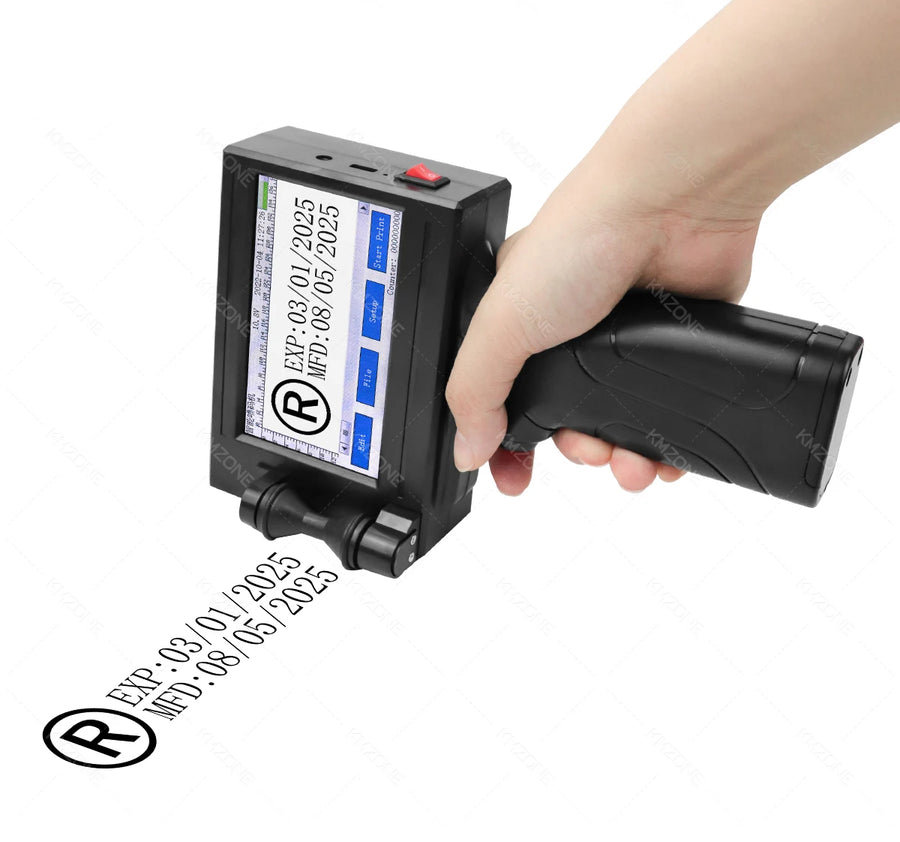 Portable handheld inkjet printer top view
