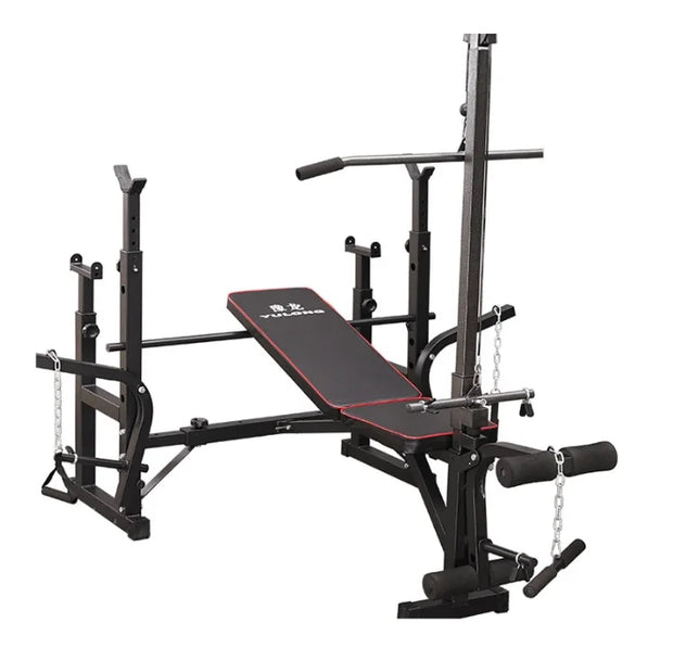 Multi-Function Barbell Weight Lifting Power Rack Adjustable Bench Gym Fitness Equipment Strength Dumbbell Bench