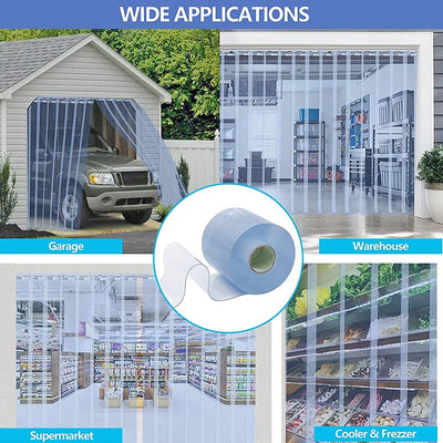 PVC Door Curtain – Transparent Windproof Hanging Strips for Warehouse & Home