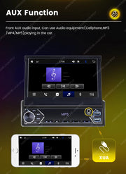 New Carplay Android Auto 1Din 7'' Retractable Universal Car Stereo Radio TouchScreen MP5 Player Intelligent Vehicle System BT FM