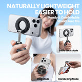 Dual-Ring MagSafe Phone Stand – Metal Tri-Fold, Double-Sided Strong Magnetic Holder