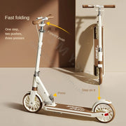 Children's Scooter, Foldable Bicycle, Large Children's Sliding Wheel, Campus Adult Two Wheel Scooter 5-15 years old