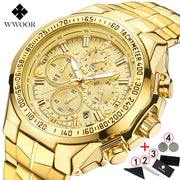 Relogio Masculino WWOOR Mens Watches 2024 Top Brand Luxury Wrist Watches For Men Gold Big Golden Male Chronograph Wristwatch Man