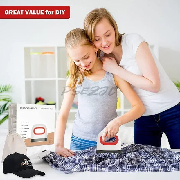Mini Hot Press Machine DIY Portable T-shirt 3-speed Household Clothing Hats Shoes Socks Household Items Hot Press Draw