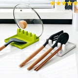 Spoon rest and pot lid holder front view