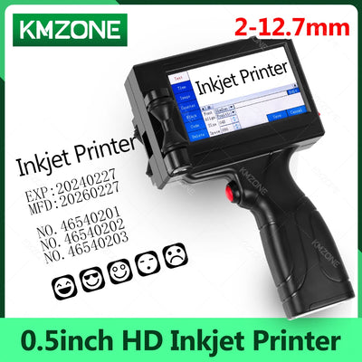12.7mm Portable Inkjet Printer Handheld TIJ Maker Machine with ink Cartridge Image Picture Serial Number Edit Print