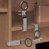 MagSafe magnetic phone tripod with flexible arm and circular magnetic ring on wooden surface