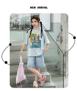 Girls Summer Outfit Set – Print T-Shirt + Shorts (Ages 5-14)