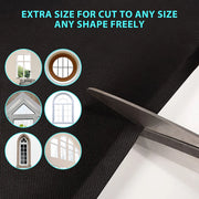 Removable 100% Light Blocking Darkest Window Cloth DIY Total Blackout Glass Privacy Darkening Window Tint Black Window Sticker