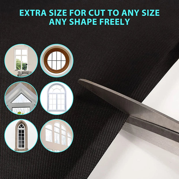 Removable 100% Light Blocking Darkest Window Cloth DIY Total Blackout Glass Privacy Darkening Window Tint Black Window Sticker