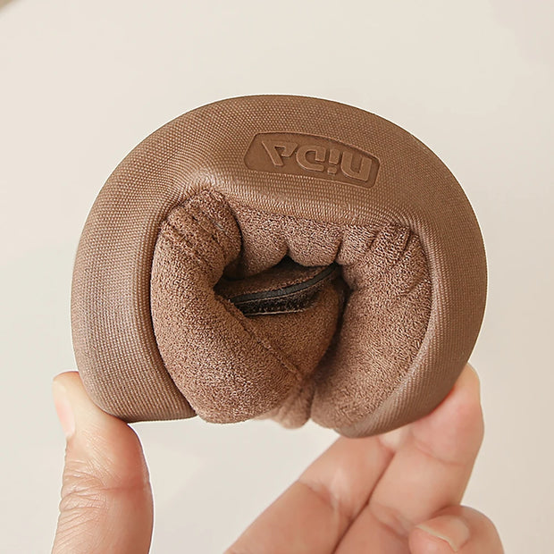 Winter Snow Boots For Children PU Leather Waterproof Kid's Plush Boots Thick Warm Cotton Shoes For Kids Boy's Girl's Warm Boots