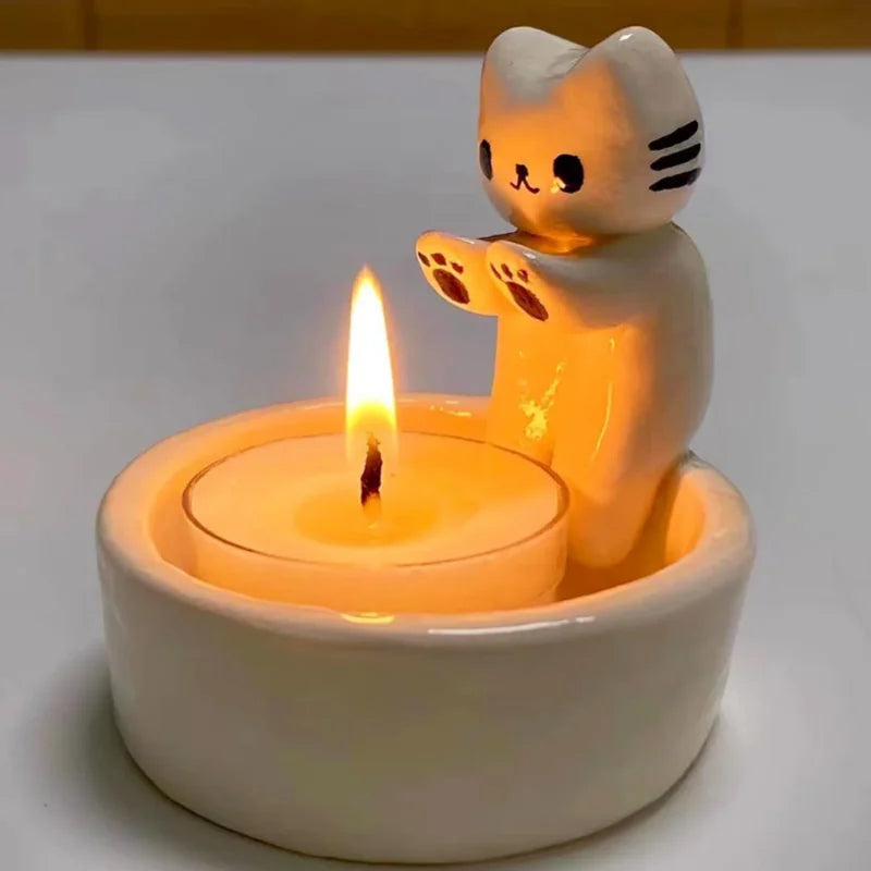 Animal Resin Candle Holder – Cat, Dog & Rabbit Styles