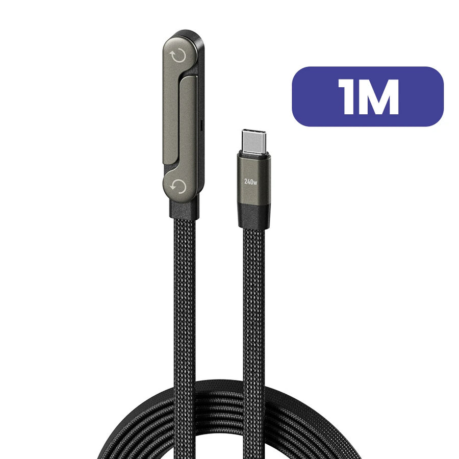 Black braided USB-C fast charging cable with 1.5M label on white background