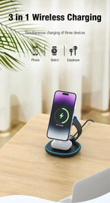 3-in-1 Wireless Charging Station – Fast Charge Phone, Watch & Earbuds