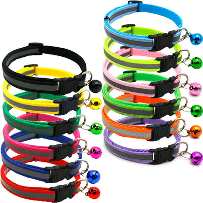 Reflective Pet Collars with Bells, 2-Pack