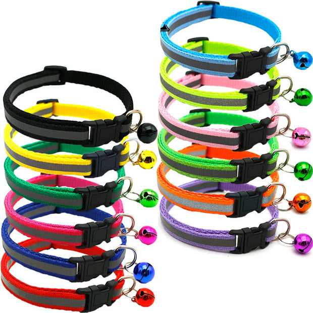 Reflective Pet Collars with Bells, 2-Pack