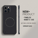 Ultra-Thin Matte Magnetic Phone Case for iPhone 14-17, Frameless Hard PC