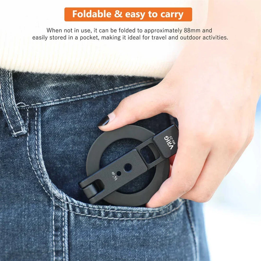 Magnetic Phone Tripod Mount – MagSafe Cold Shoe Mount with 1/4 Screw for iPhone & Android