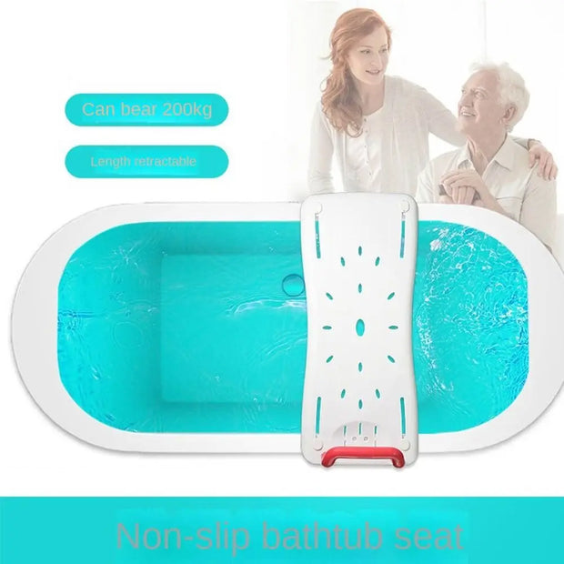 With Handle Bathtub Shower Board Adjustable Non -slip Bathtub Bench With Rounded Corners Bath Sitting Board For Disabled People