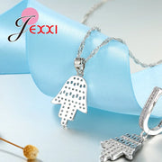 Fabulous Christmas Tree Design Jewelry Set For Women Silver Color And Bright Crystal Earrings And Necklace Pendents