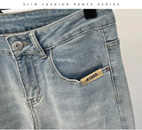 Men Skinny Jeans – Light Color Slim Fit Casual Fashion Denim
