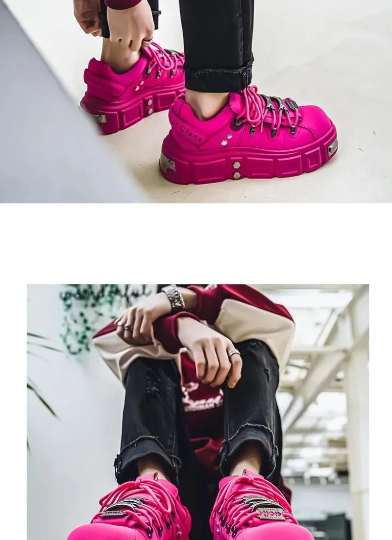 Women's Platform Sneakers – Casual Leather, Summer Sport Style