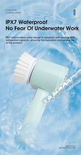 Cordless Electric Spin Scrubber, 5-in-1, for Bathroom Tile and Kitchen